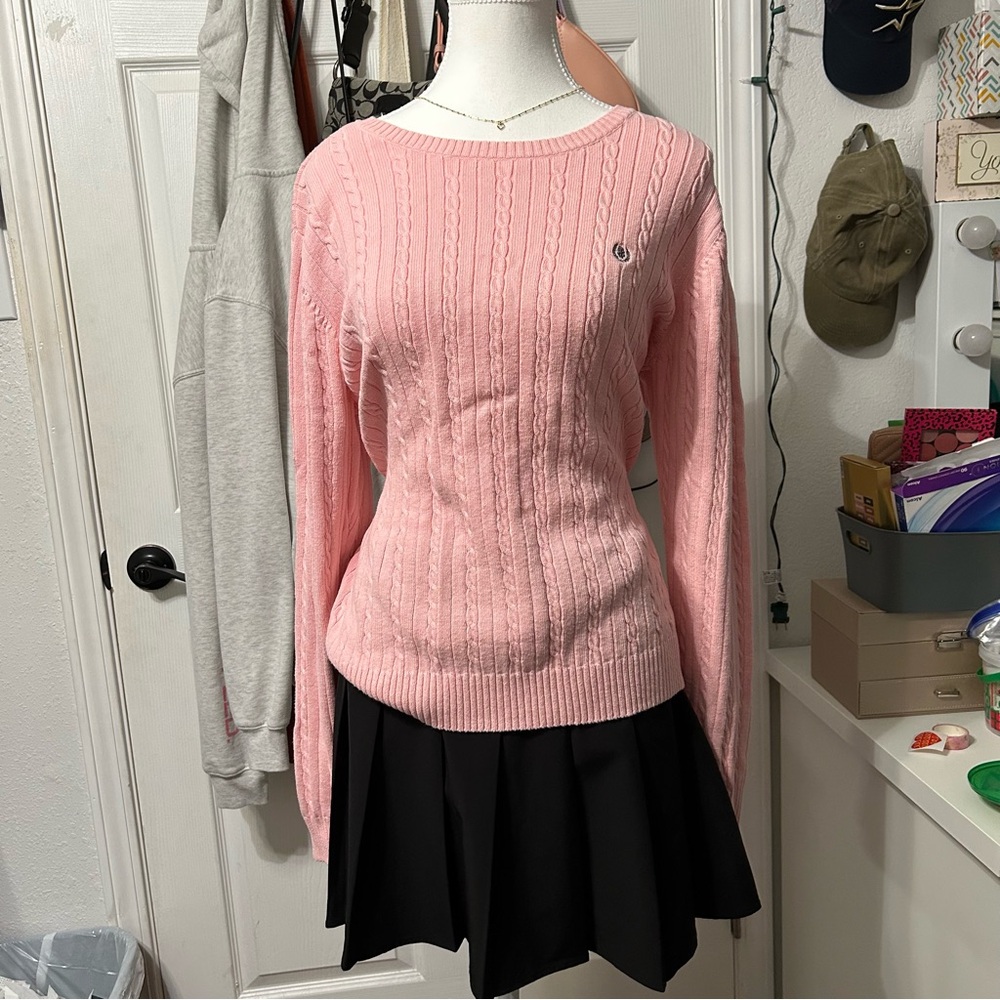 Pink Cable Knit Sweater
